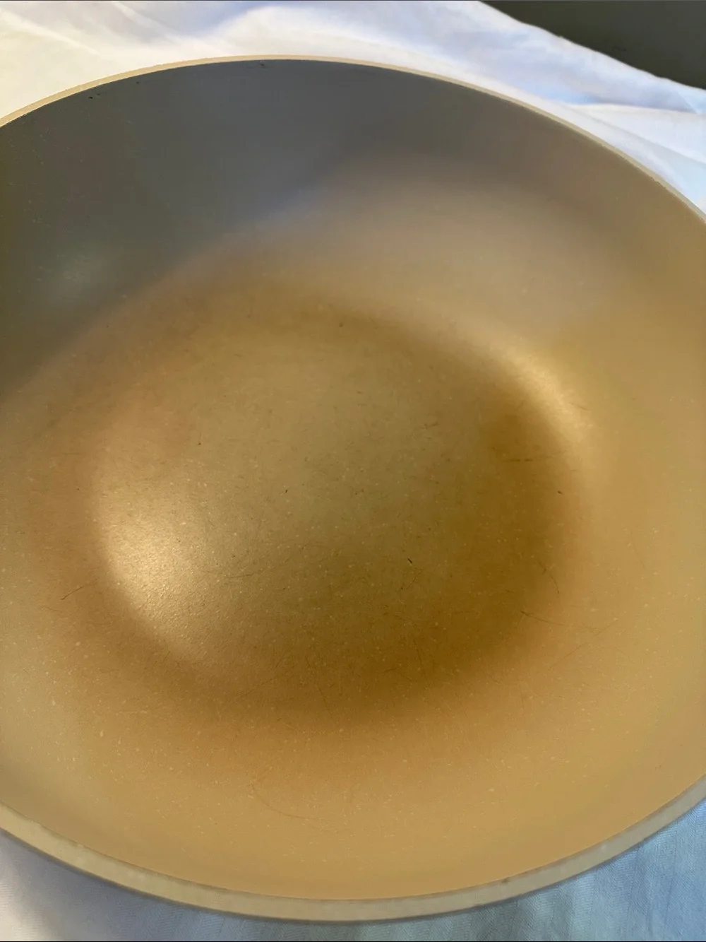 VELOSAN Creamish or yellow Nonstick Frying Pan with Lid -